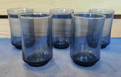 Set Of 5 Libbey Dusky Blue Bolero Juice Glasses 3 3/4  Tall • $20.24