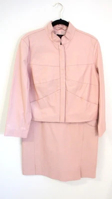 $30 • Buy Vintage VS By Vakko Pink Leather Skirt Suit Set With Tags Size XLarge