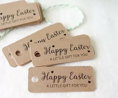 30x Happy Easter Kraft Gift Tags Mini Easter Labels Chocolate Cute Tag • $13