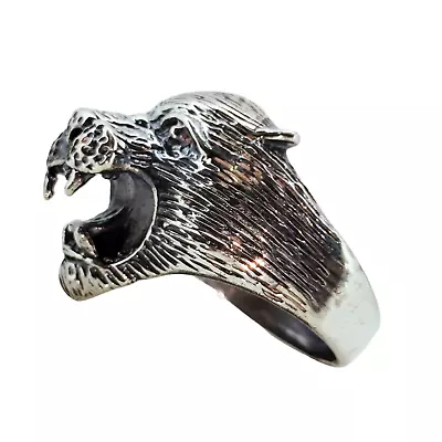 11.69 Gm 925 Sterling Silver Tiger Ring Animal Zodiac Ring For Men's & Boy's • £68.93