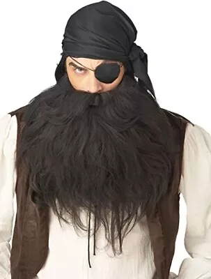 Pirate Beard And Moustache Costume Accessory Red Black • $16.88