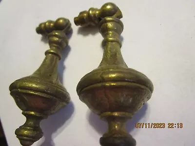 Pair Of Vintage Brass Drop Drawer Pulls Marked A7750 Heavy • $6