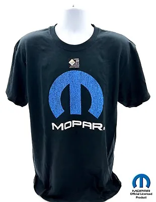 MOPAR T-Shirt - Black W/ Blue  M  & White Script Logo Emblem • $17.99