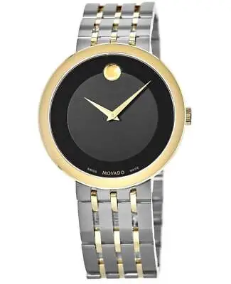 New Movado Esperanza Black Museum Dial Two-Tone Men's Watch 0607058 • $481