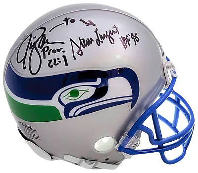 Largent & Zorn Autographed Seahawks Silver Throwback Mini Helmet Mcs 211061 • $149