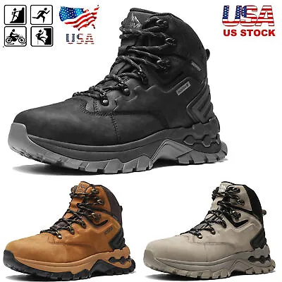 Men's Hiking Boots Extra Grip Leather Waterproof Trekking Boots US Size 6-15 • $27.99