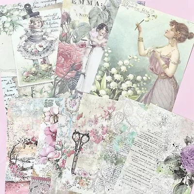 Vintage Style Craft Paper Pack /Junk Journal/ Card Scrapbook • $12.99