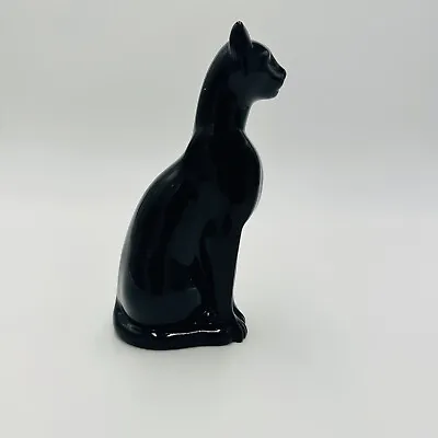 Baccarat Crystal French Black Cat Figurine Made In France Vintage Signed • $350