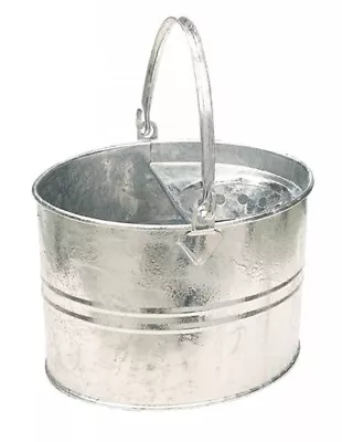 SupaHome Galvanised Mop Bucket 2 Gallon Household Essential Metal Steel • £24.43