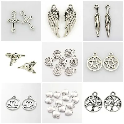 £2.25 • Buy Tibetan Silver Charms Pendants Jewellery Card Making Crafts LOT 1