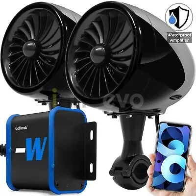 Waterproof Bluetooth Amplifier Motorcycle ATV Speakers Stereo Audio Radio System • $58.99