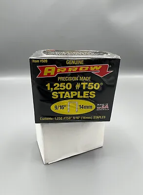 Lot Of 4 T50 Staples  9/16  (14mm) Steel 1250/Pack  Arrow Fastener 509 • $21.99