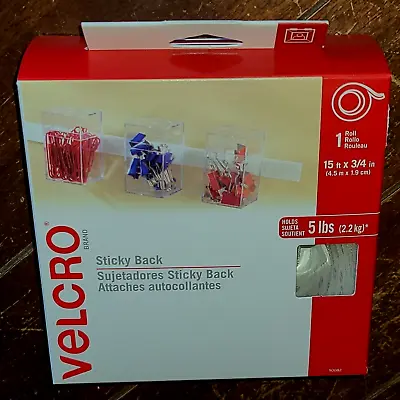 Velcro Sticky Back -General Purpose Stick On- (White 15ft X 3/4 In Roll) #90082 • $15.33