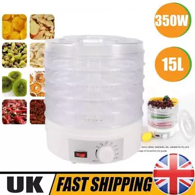 5 Tray Digital Food Dehydrator Machine Fruit Jerky Veg 350W Dryer Preserver 15L • £20.99