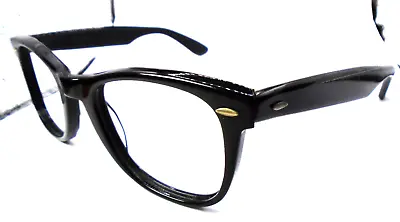 Prestige WANDERER Black 50-24 Vintage Mens Plastic Eyeglasses Frames • $49.49