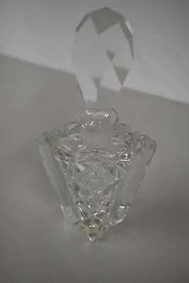 Vintage Cut Lead Crystal Perfume Bottle W/ Stopper 7.5  Tall • $20