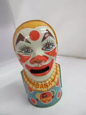 Vintage  Clown Mechanical J Chein  Tin  Savings Bank  350- • $85