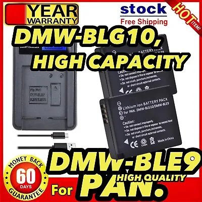 2pc Battery DMW-BLE9 BLE9E BLG10 BLG10E + Usb Changer For DMC-GX7 GF3 GF3C GF3K • $46.80