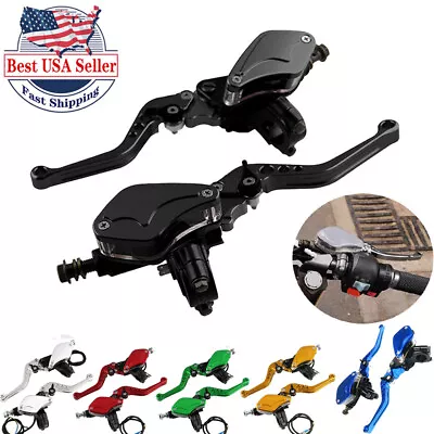 CNC Universal Motorcycle 7/8  Brake Clutch Master Cylinder Reservoir Levers • $29.99