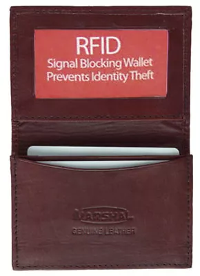 Genuine Leather 18 Credit Card Wallet ID Holder Mens Front Pocket • $14.98