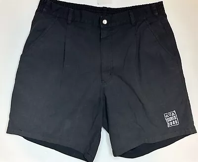 Vintage 80s 90s Surf Shorts 34” Waist ACTUAL Surf’s Edge Faded Black Pleated Dad • $16.99