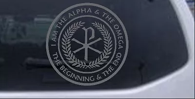 Chi Rho Monogram Alpha And Omega Car Truck Window Decal Sticker Silver 4X4 • $7.10