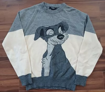 ICEBERG HISTORY LADY & THE TRAMP SWEATER  SZ L 1995 DISNEY Cream & GRAY • $225