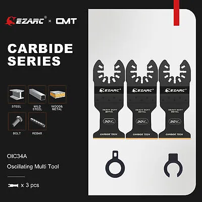$30.79 • Buy 3Pcs EZARC Oscillating Multi Tool Blade Carbide Saw Blades Metal Nail For Dewalt