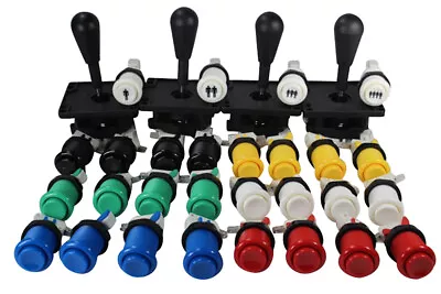 Happ Arcade Control Panel Multi-Color Kit - 4 Player - Ultimate Joysticks • $120.89