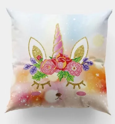 $18.95 • Buy AU Seller 5D Diamond Painting Cushion Cover DIY Kit - Unicorn