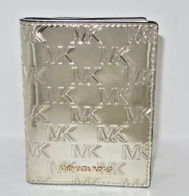 Michael Kors Bedford Passport Travel Medium Gold Metallic Leather Wallet NWT $98 • $49.99