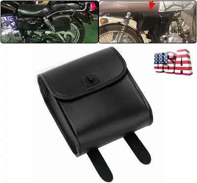 Pu Leather Bike Storage Universal Motorcycle Saddle Luggage Side Tool Bag Black • $16.63