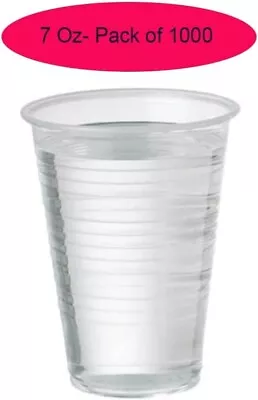 KAV Disposable Clear Plastic Cups 7oz Plastic Glasses For Travel Wedding Party • £14.99