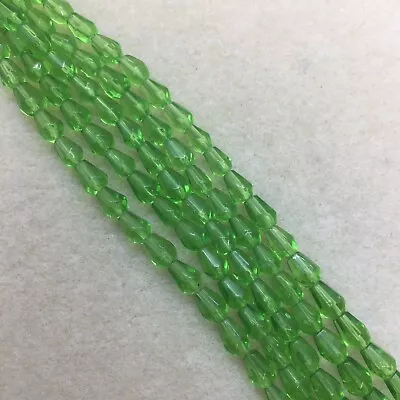 £1.49 • Buy Green Faceted Glass Teardrop Beads | 7x5mm | 8  String Approx. 30 Beads