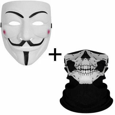 $29.97 • Buy 2 Pack V For Vendetta Hacker Mask Project Zorgo Halloween Cosplay Costume Props
