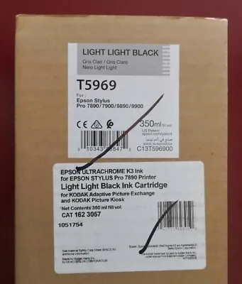 02-2020 Genuine EPSON T5969 Light Light Black Ink 350ml For 7890/7900/9890/9900 • $88.89