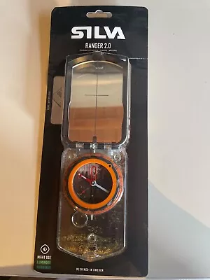 Silva Ranger 2.0 US Liquid-Filled Mirror Sighting Compass Orange W/Scale Lanyard • $71.99