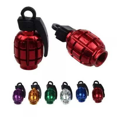 4pcs Grenade Shaped Car Wheel Tyre Valve Stem Alloy Caps Bicycle Dust Covers  • $1.88