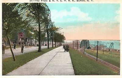 Vintage Postcard The Front & N. Y. C. H. R. R. Walkway Railroad Buffalo New York • $10.78