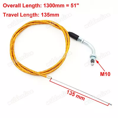 Gold Motorized Bicycle Gas Throttle Cable For 49cc 50 66 80 Cc Racing Carburetor • $8.96