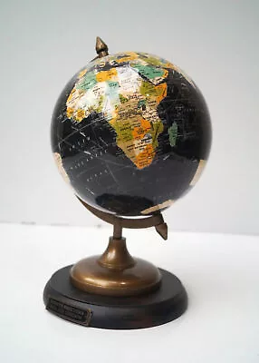 Globe Black Vintage World Map Replogle Base 8  With Wooden Base • $122.90