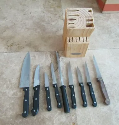 Farberware Knife Block 8 Knives Sharpener • $10