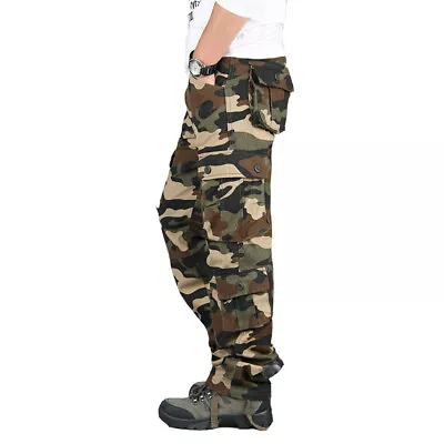  US Men's Cargo Pants 100% Cotton Work Trousers Tactical Combat Outdoor Pant • $29.99