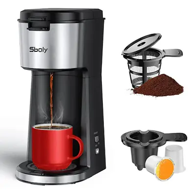 Sboly Single Serve Coffee Maker Fast Brewer K-Cup Pod & Ground Coffee Self Clean • $42.99