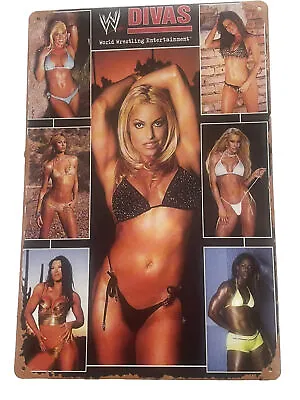 $24.99 • Buy 2004 WWE Divas Metal Sign, Poster, Trish Stratus, Lita, Sable, Stacy  8” By 12”