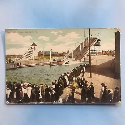 Blackpool Postcard 1913 Fairground Ride The Water Chute Slide Lancashire • £7.95