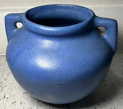 Vintage Burley Winter Pottery Arts & Crafts Vase Vellum  Blue Matte Glaze 5.5” • $50