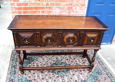 English Antique Oak Jacobean Sideboard / Buffet / Bar Cabinet • $1800