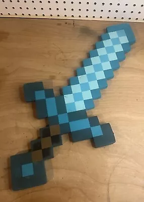 Minecraft Foam Diamond Sword Full Size 24  Think Geek Costume Weapon Prop Toy • $27.95