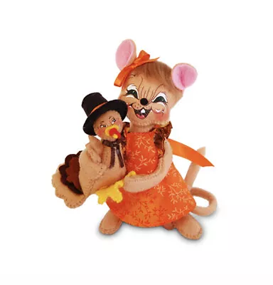 Annalee 6” Girl With Turkey - Thanksgiving 2017 - 350817  Autumn Fall Doll Mouse • $34.99